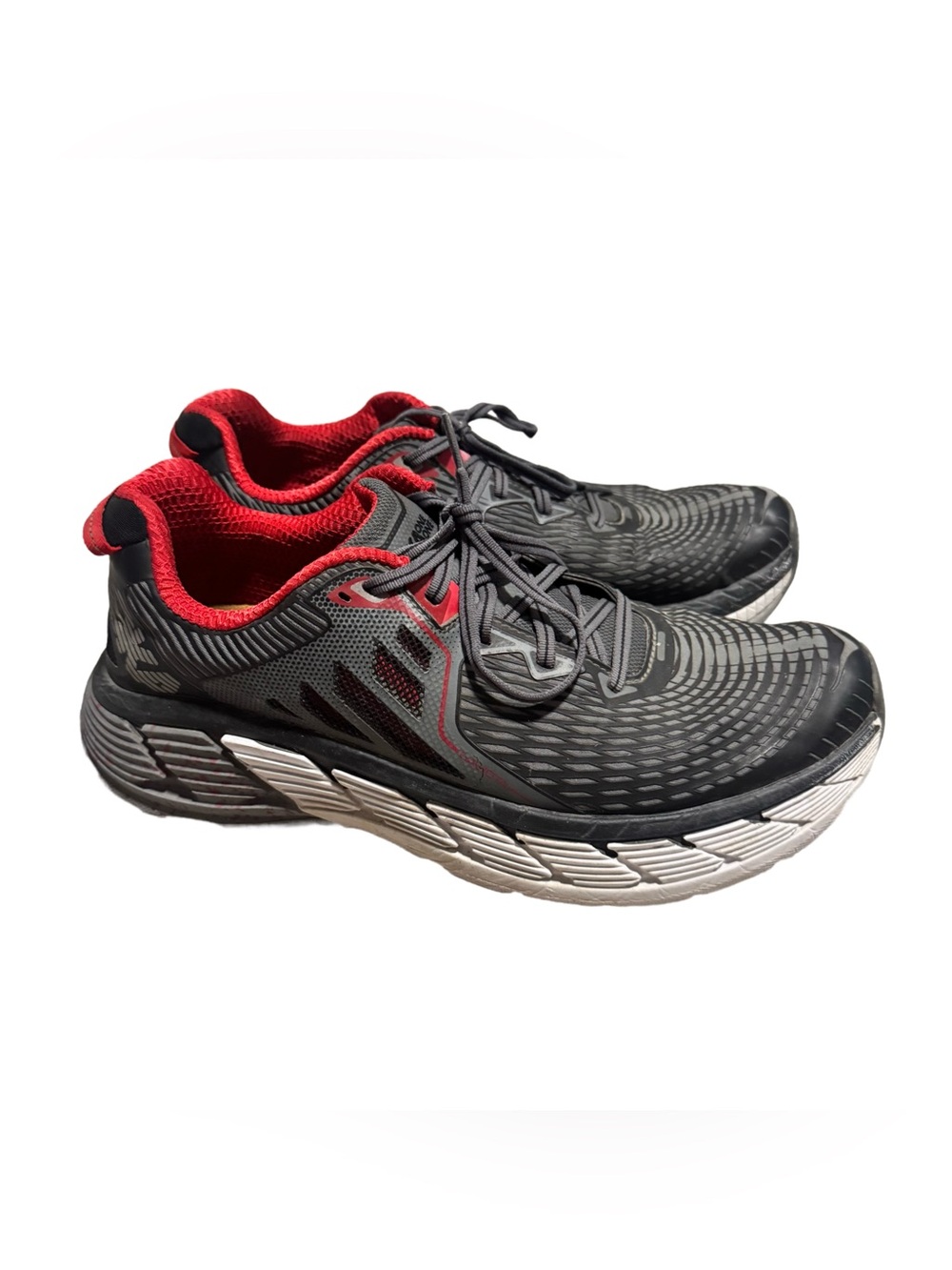 Hoka One One Gaviota Men's 11 Running Shoe Athletic Red Grey Cushioned Comfort - Picture 2 of 6